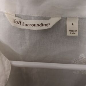 Soft surrounding embroided cotton tunic top